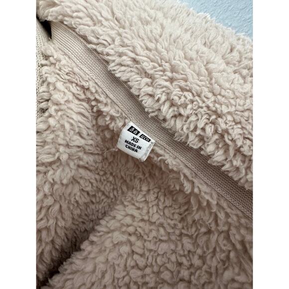 UNIQLO Fluffy Fleece Teddy Full Zip Jacket Cream Natural X-Small - Picture 12 of 12